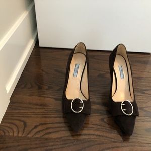 Prada brown suede pumps